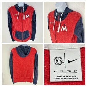 Nike Minnesota Twins Full Zip Hoodie Size XS Lightweight Red Blue‎ MN New Logo